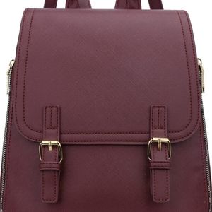 KKXIU Stylish Small Burgundy Backpack Handbag Like New